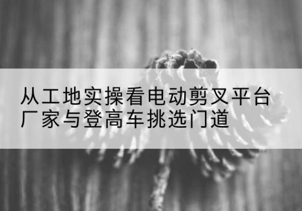 固原电动剪叉升降平台厂家-从工地实操看电动剪叉平台厂家与登高车挑选门道